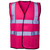 Front view of a Pink Hi-Vis Vest on clearance, designed for high visibility and safety. Ideal for work, events, and outdoor activities.