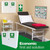 The last image shows the first aid room as a cost-effective solution for workplace safety. It includes a first aid bed, a first aid cabinet, and other equipment. The room is designed to meet basic first aid requirements while being affordable for businesses.
