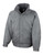 Men's channel jacket in grey, featuring a padded waterproof design with a hood and full zip closure, offering warmth and protection for outdoor work or leisure in colder weather.