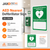 AED nearest defibrillator sign 300 x 200mm with safety icon for easy identification and clear directional guidance.