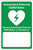 AED nearest defibrillator sign 300 x 200mm with safety icon for easy identification and clear directional guidance.