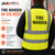 High-visibility yellow Fire Warden Hi-Vis Vest with reflective stripes and bold 'FIRE WARDEN' text, designed for quick identification of fire safety personnel in any environment. Perfect for workplaces, construction sites, and public events, ensuring safety and visibility during emergency situations.