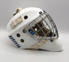 OTNY X1 Kevlar Certified Goalie Mask with Certified Straight Bar Cage - White/Stainless Steel