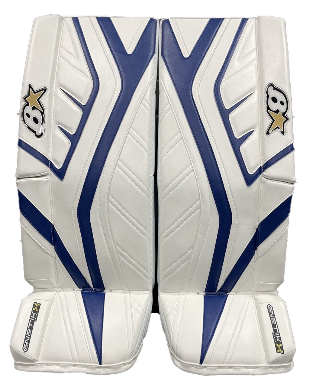 Brians Gnetik X Goalie Pads Senior White/White 34+1