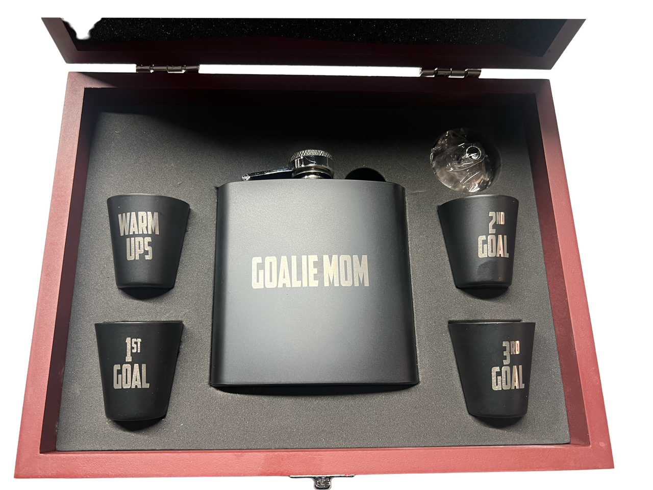 Goalie Dad/Mom/Grandma/Grandpa/Coach Flask Gift Set