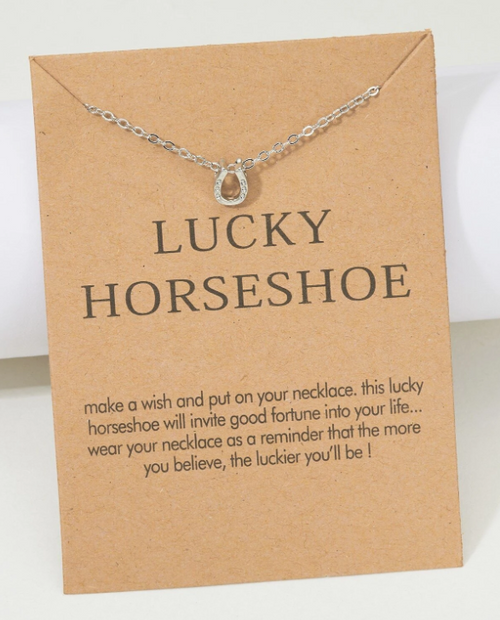 SILVER-LUCKY HORSESHOE NECKLACE