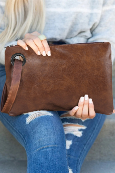 Brown Oversized Everyday Clutch