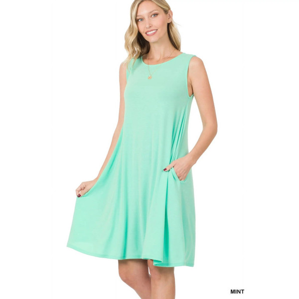 GREEN MINT SLEEVELESS DRESS
