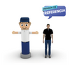 dummies publicitarios para empresas Mecánico 2 Metros Inflable  Render