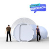 burbuja inflable gigante glamping render