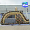 Pista de obstáculos inflable camuflado