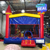 Inflable azul y rojo para actividades familiares