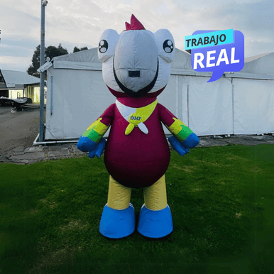 disfraz inflable de pájaro Guacamaya
