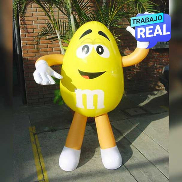Muñeco Sellado Inflable M&M Amarillo Bogotá