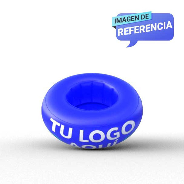 Hielera Redonda Sellada Inflable Azul referencia