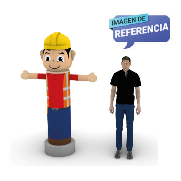 tipos de dummies publicitarios Obrero 2 Metros Inflable  Render