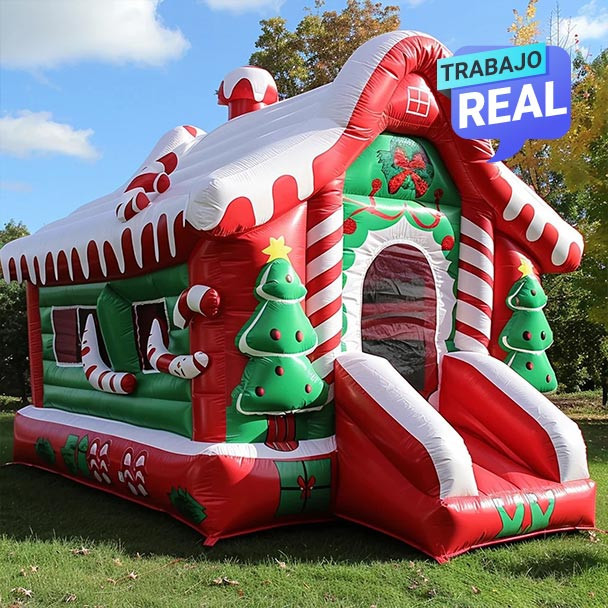Saltarín Navideño con diseño de nieve