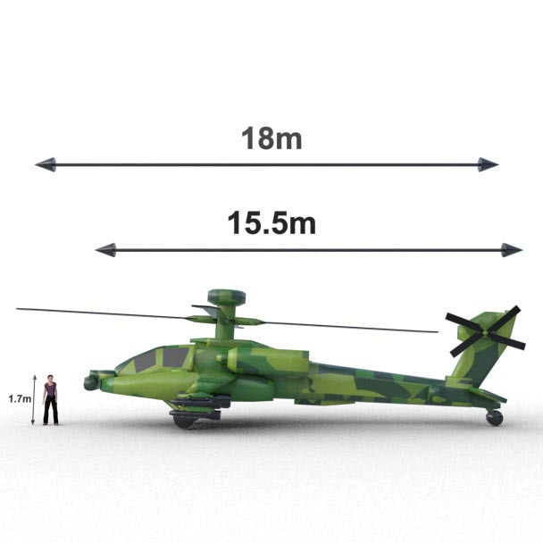 Helicóptero inflable AH-64 Apache
