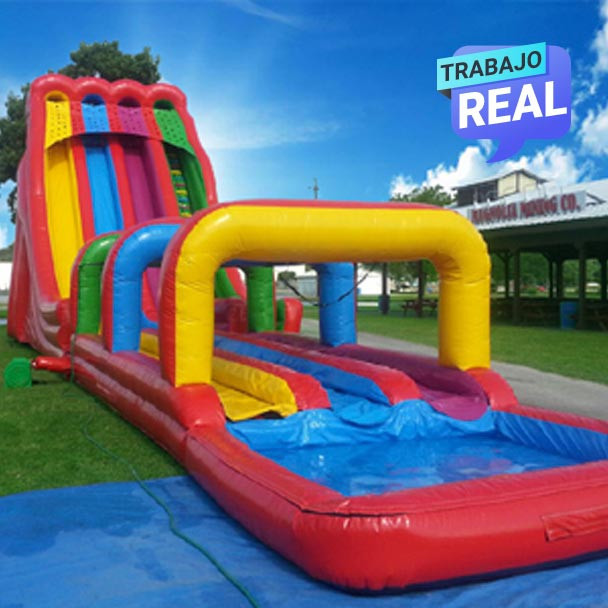 Deslizador inflable Triple Salto Mortal para eventos comerciales