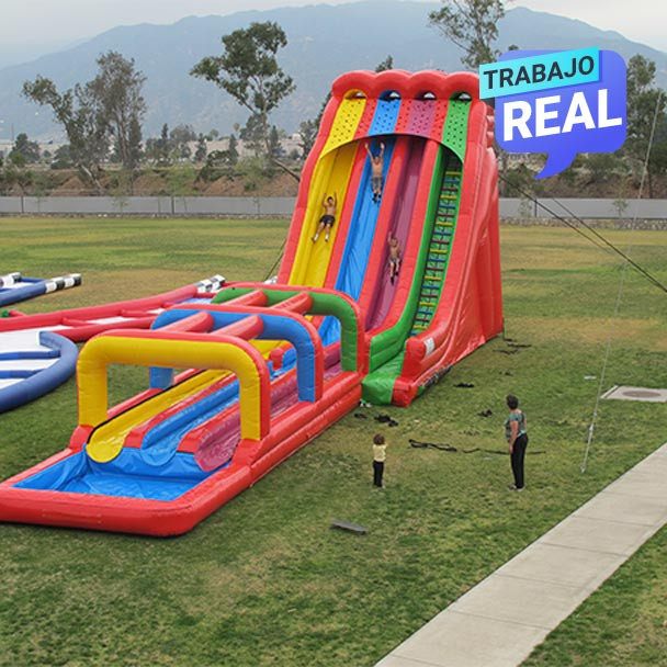 Deslizador inflable Triple Salto Mortal para niños