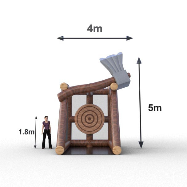 Juego inflable de lanzamiento de hacha para eventos