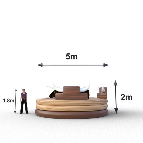 Atracción Toro inflable mecánico seguro y resistente