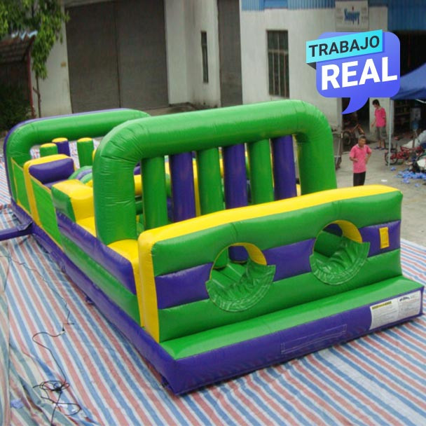 Pista inflable comercial de múltiples elementos