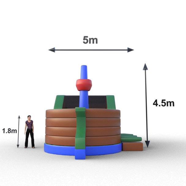 Barco inflable bucanero para actividades lúdicas