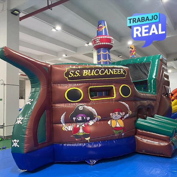 Aventura inflable bucanero para eventos comerciales