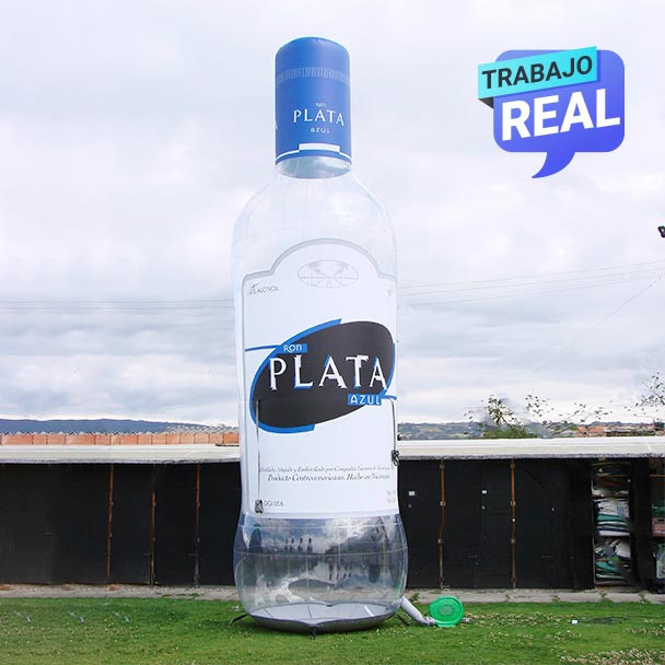 botella inflable publicidad Vinilo Ron Plata