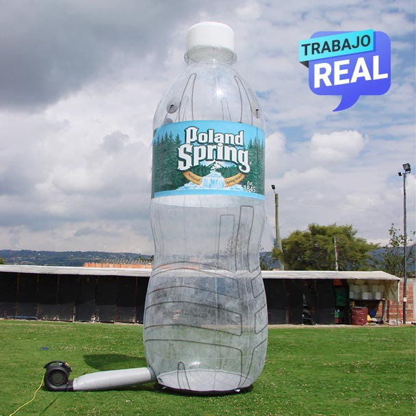 botella inflable publicidad Vinilo Poland Spring