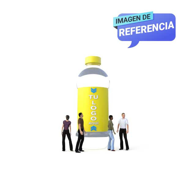 botella redonda transparente render