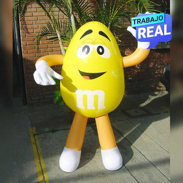 Muñeco Sellado Inflable M&M Amarillo Bogotá