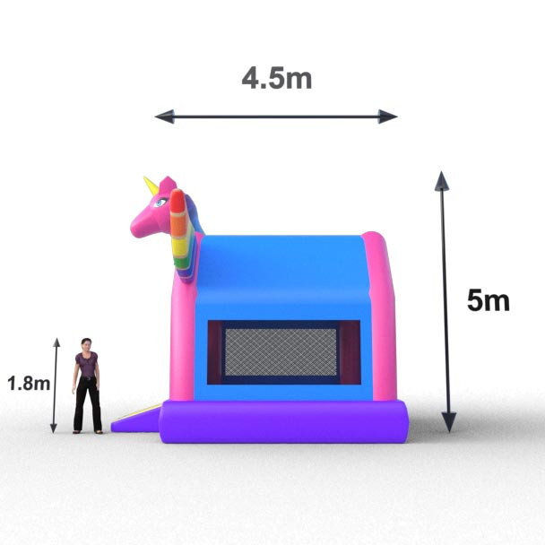 Unicornio inflable ideal para eventos comunitarios