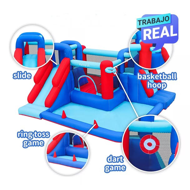 Castillo inflable divertido azul