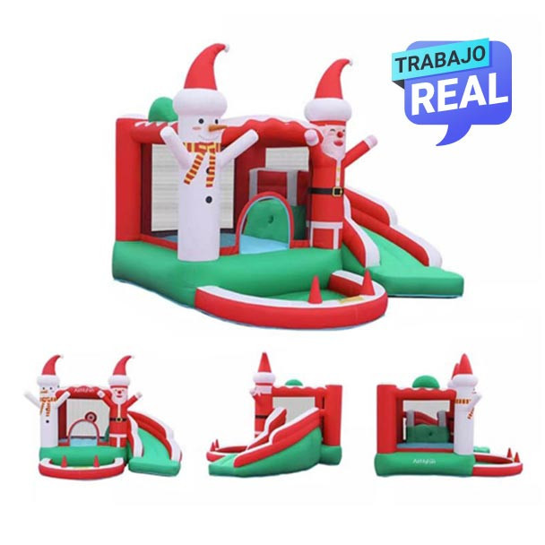 Combo de inflable navideño para interiores y exteriores