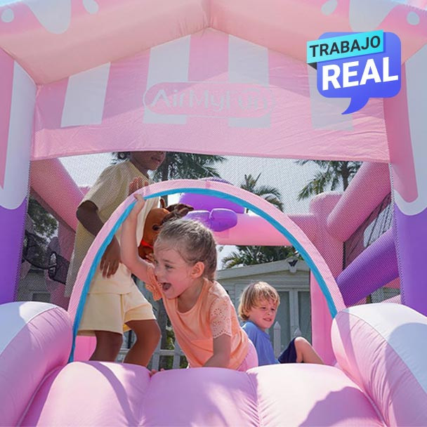 Combo Saltarín Rosa Pastel resistente y seguro