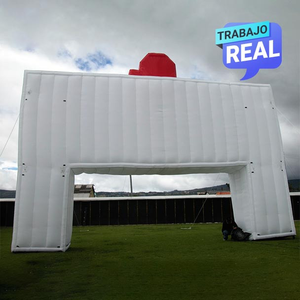 arco inflable de llegada Blanco