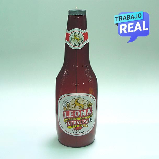 Botella Redonda Sellada Inflable leona