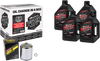 Maxima Racing Oil Quick Change Twin Cam Synthetic 20W-50 Oil Change Kit - Chrome Filter 90-119014Pc