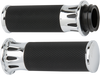 Arlen Ness Grips - Deep Cut - Cable - Chrome 07-316