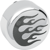 Drag Specialties Horn Cover - Chrome - Black Flame