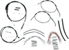 Burly Brand Complete Black Vinyl Handlebar Cable/Line Kit For Ape Hanger Handlebars - 14" B30-1004