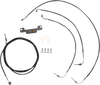 La Choppers Handlebar Cable/Brake Line Kit - Stock Ape Hanger Handlebars - Black Vinyl La-8056Kt-08B