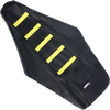 Moose Racing Ribbed Seat Cover - Black Cover/Yellow Ribs - Suzuki Rm12501-331Rt