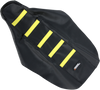 Moose Racing Ribbed Seat Cover - Black Cover/Yellow Ribs - Suzuki Rm8502-331Rt