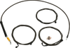 Handlebar Cable/Brake Line Kit - Stock Ape Hanger Handlebars - Midnight La-8059Kt-08M