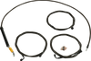 Handlebar Cable/Brake Line Kit - 15" - 17" Ape Hanger Handlebars - Midnight La-8059Kt-16M