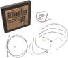 Burly Brand Complete Stainless Braided Handlebar Cable/Brake Line Kit - 14" Ape Hanger Handlebars B30-1158