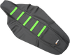 Moose Racing Ribbed Seat Cover - Black Cover/Green Ribs - Kawasaki Kxf45016-334Rt